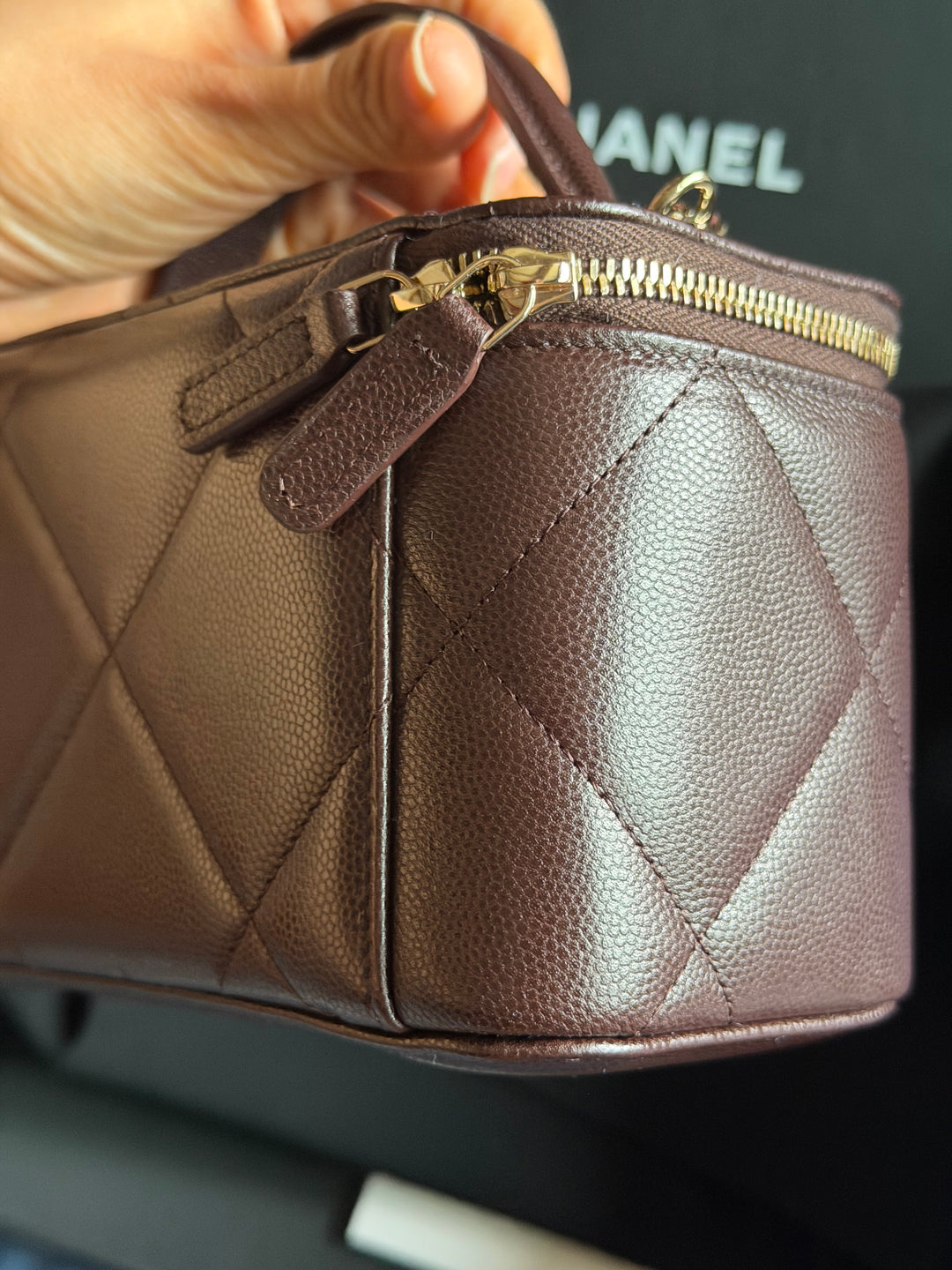 CHANEL 2026 26S collection Brown Caviar LGHW Small Vanity with Top Handle