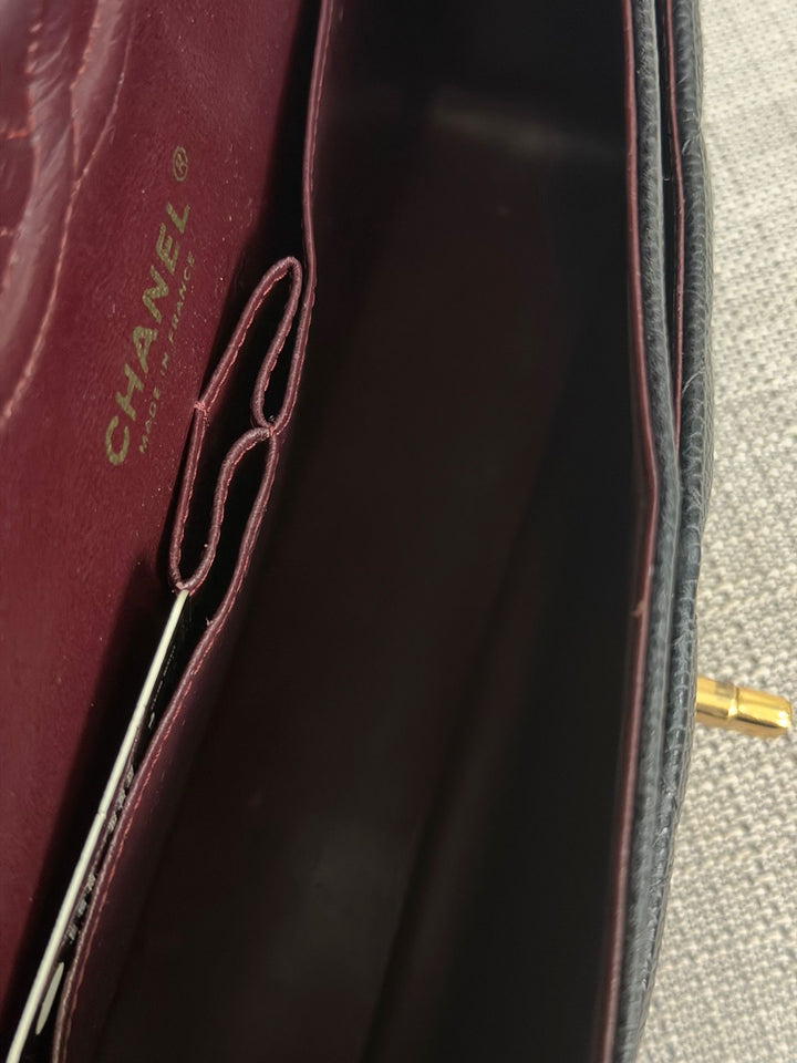 CHANEL Series 24 2017 Black Caviar GHW Medium M/L 11.12 Timeless Classic Double Flap Bag