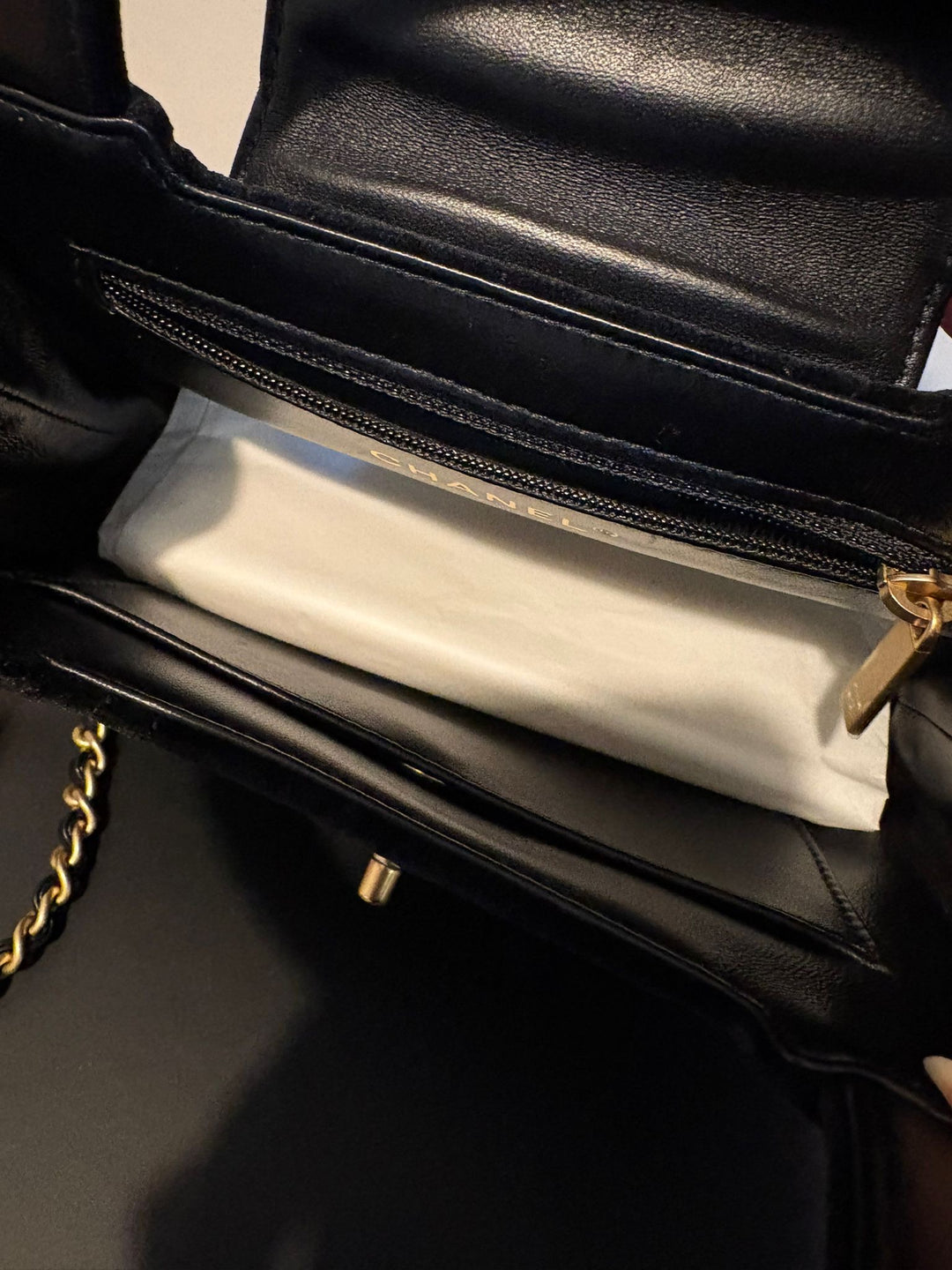 CHANEL Black Velvet Kelly Shopping Bag size SMALL aged GHW 19 cms fits iPhone pro Max 2025