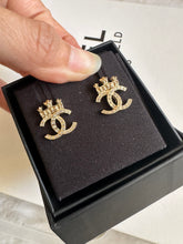 Load image into Gallery viewer, Chanel 21A Crown LGHW Earrings
