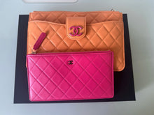 Load image into Gallery viewer, Chanel 24P Collection Orange and Dark Pink Lambskin Pouches
