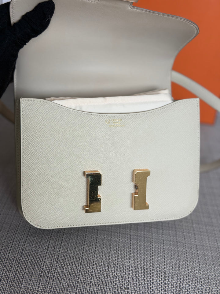 Hermès Constance 18 Mini Constance Craie Epsom Leather RGHW