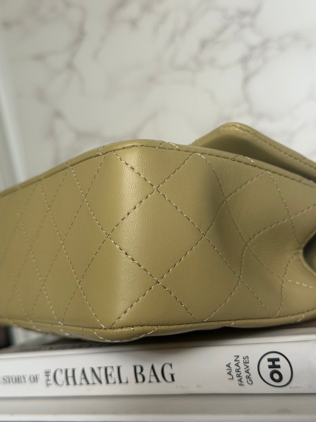 CHANEL 23A Pistachio Green Lambskin LGHW Mini Rectangular Flap Bag with Top Handle 2023