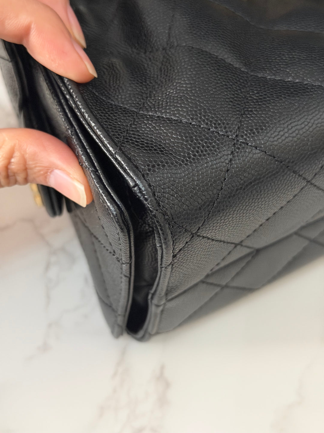 CHANEL 26C Black Caviar aged GHW Mini 25 Hobo Bag