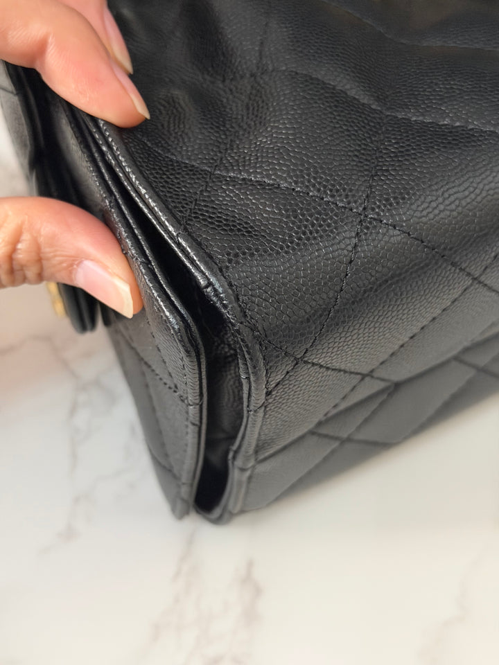 CHANEL 26C Black Caviar aged GHW Mini 25 Hobo Bag