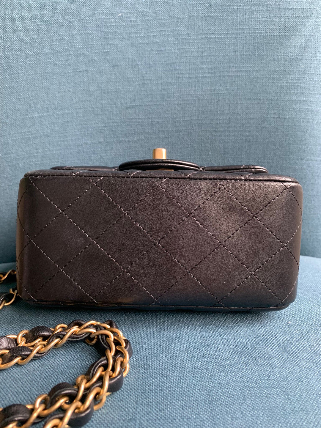 Chanel series 27 Black Lambskin LGHW Square Mini Flap Bag