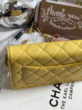 Load image into Gallery viewer, Chanel 20S 2020 Summer/Spring Collection Lemon Yellow Caviar LGHW Classic Wallet on chain (WOC)
