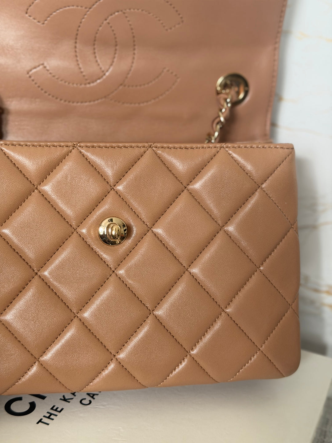 CHANEL series 23 Caramel Dark Beige Lambskin Trendy CC Flap Bag size SMALL with LGHW and detachable strap