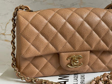 Load image into Gallery viewer, Chanel series 25 18S Collection Pearly Dark Beige Caviar Champagne Gold Hardware Mini Rectangular Flap Bag
