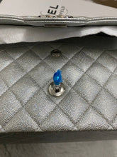 Load image into Gallery viewer, Chanel 21K 2021 Fall/Winter collection Glitter Iridescent Silver caviar SHW Medium ML 11.12 Timeless Classic Double Flap Bag

