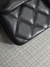 Load image into Gallery viewer, Chanel 2024 Black Lambskin Classic Mini Rectangular Flap Bag with Champagne GHW
