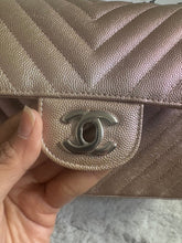 Load image into Gallery viewer, Chanel series 24 17B 2017 Fall/Winter collection Rose Gold Chevron Caviar Medium ML Timeless Classic Double Flap Bag with SHW
