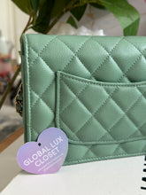 Load image into Gallery viewer, Chanel 23P Tiffany Green Caviar LGHW Classic Wallet on Chain (WOC)
