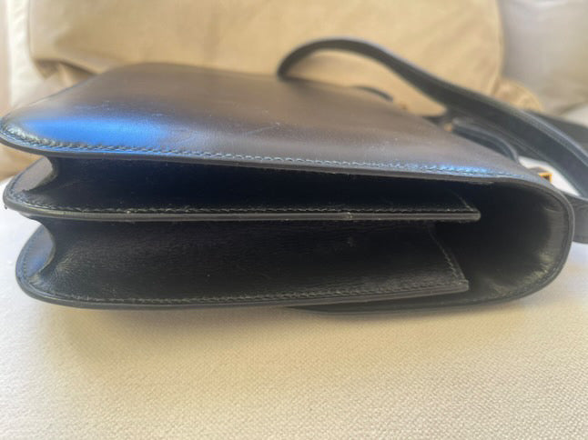 HERMES Constance 24 Black Box Leather Enemel H Closure GHW Vintage Stamp J in Sq