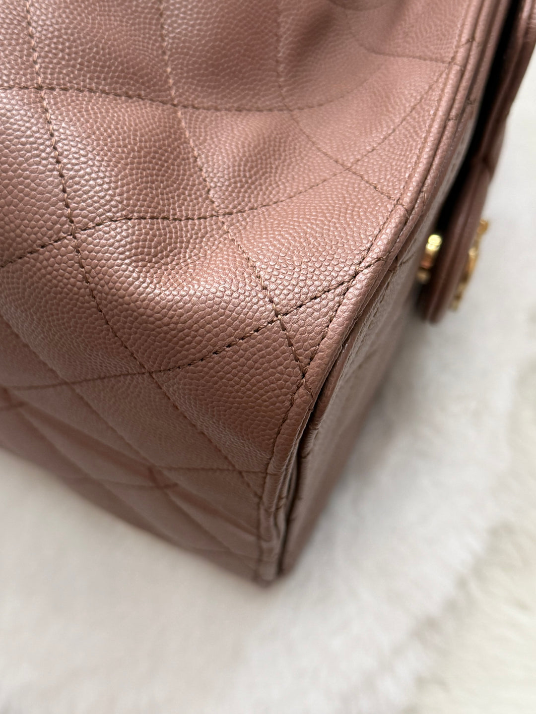 CHANEL 26P collection Brown Caviar 25 Hobo Bag Aged GHW Size SMALL
