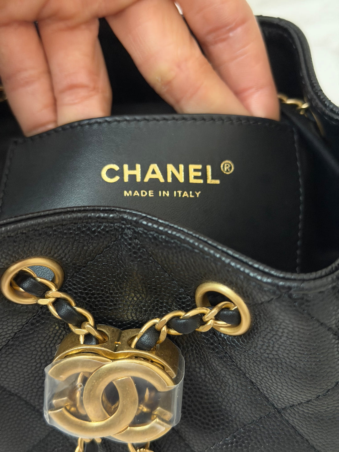 CHANEL 26C Black Caviar aged GHW Mini 25 Hobo Bag