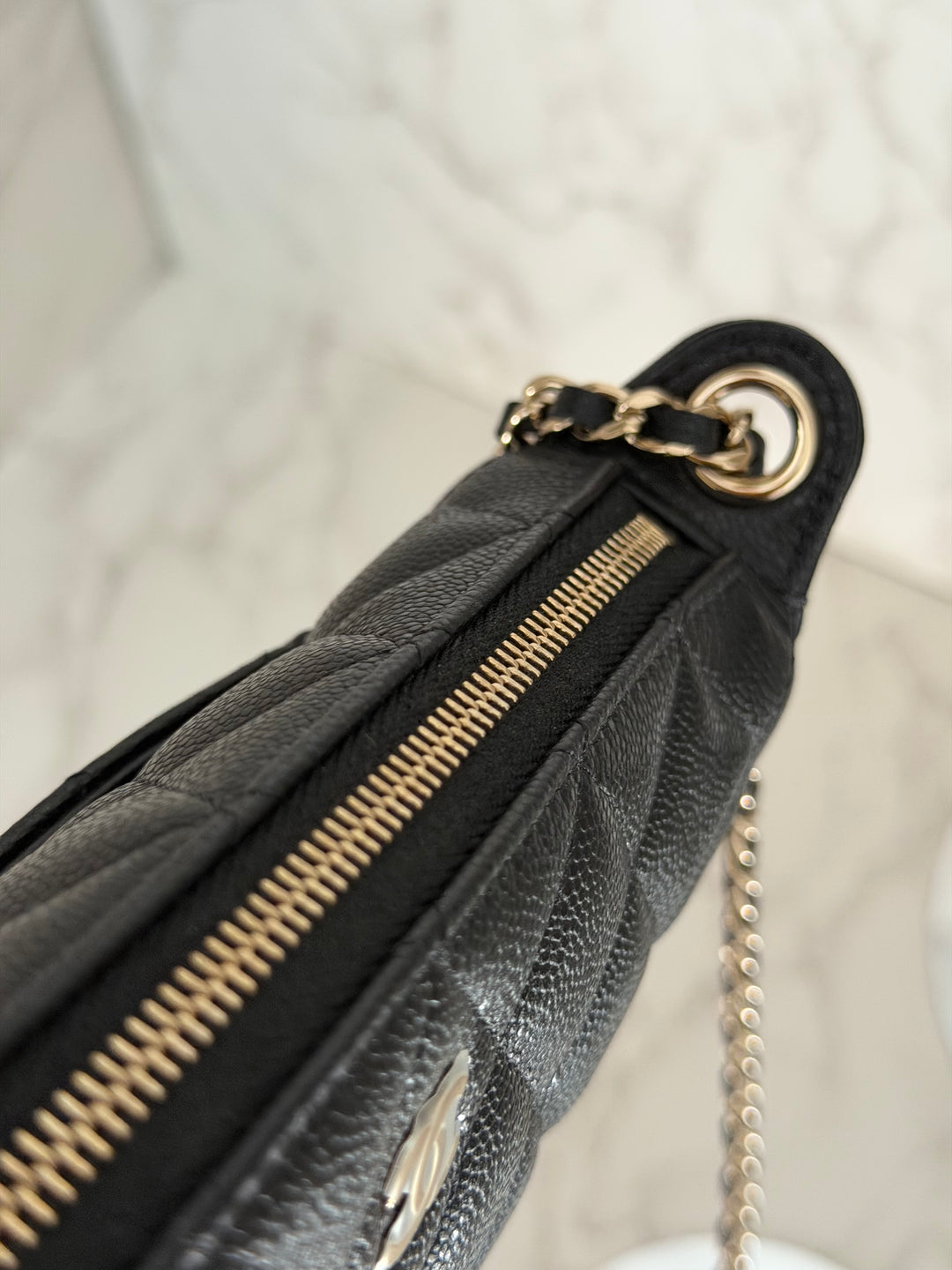 CHANEL New style Clutch/Wallet on Chain WOC in Black caviar LGHW and Burgundy lining 2025