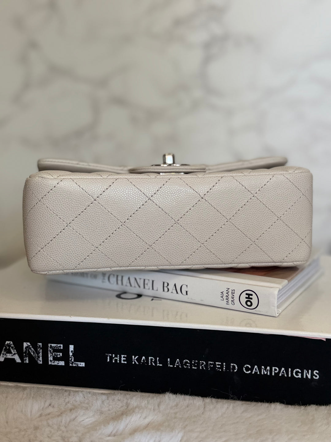 CHANEL 18B series 26 Ivory Caviar SHW Mini Rectangular Flap Bag 2018