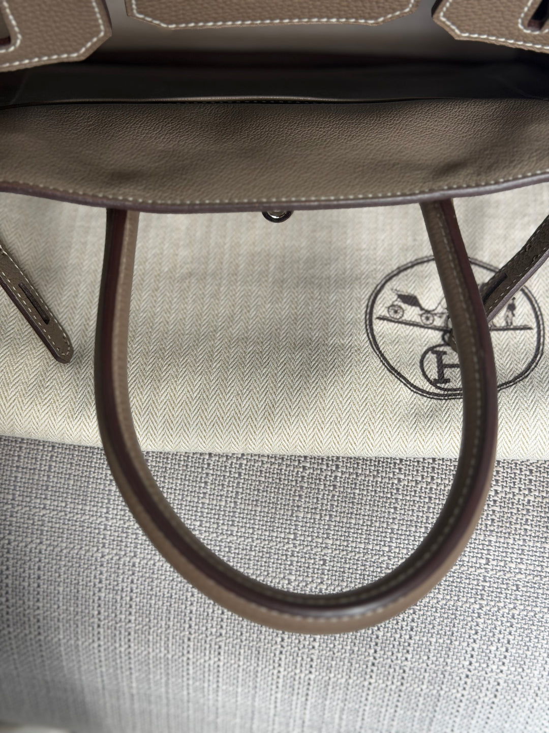 Hermès Etoupe Togo Leather PHW Birkin 30 Stamp A 2017