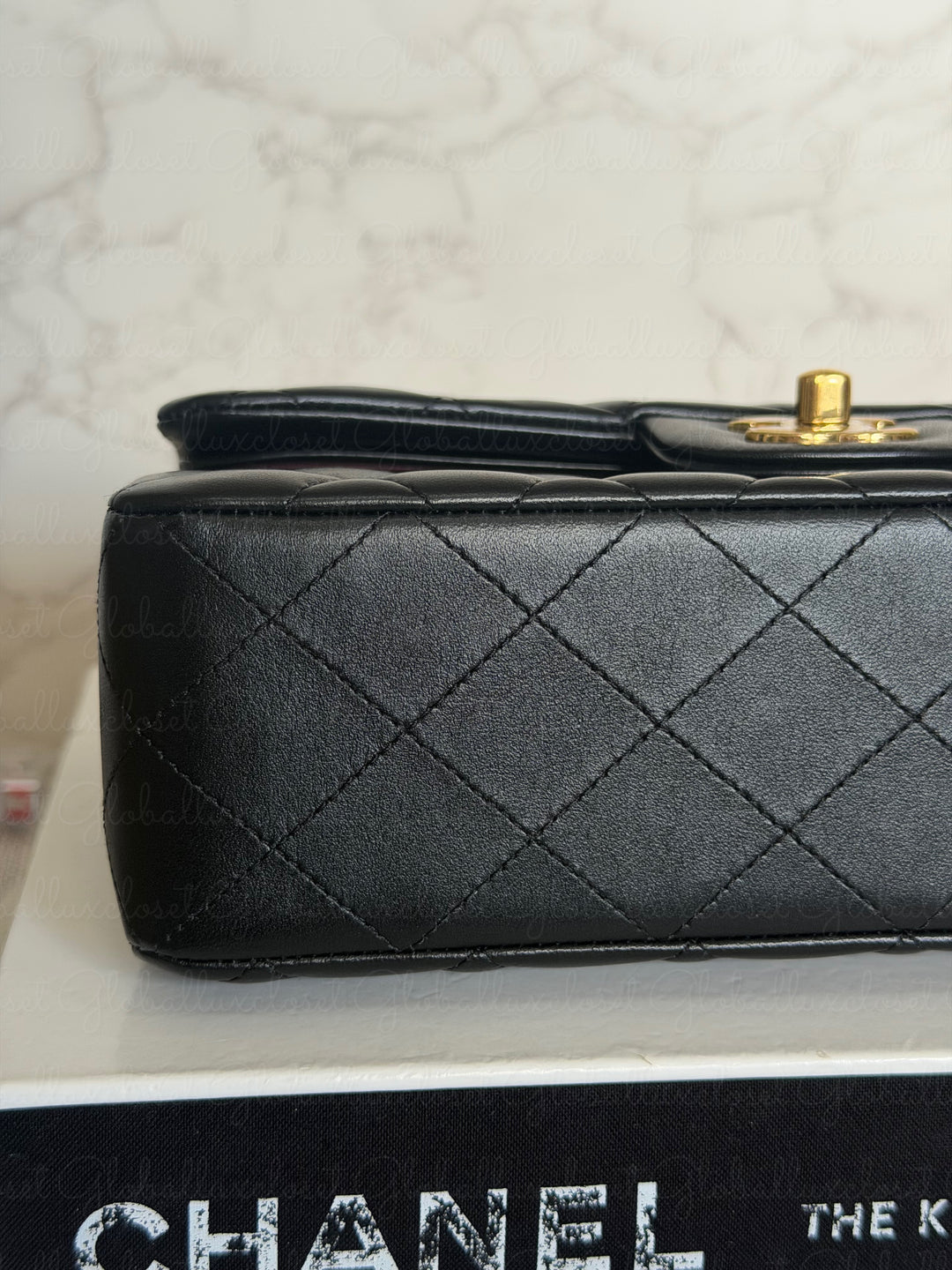 CHANEL Black Lambskin GHW SMALL Timeless Classic Double Flap Bag 2022 Microchipped