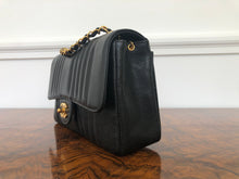 Load image into Gallery viewer, Chanel Series 2 Vintage 24K GHW Vertical Black Caviar Medium Single Flap Shoulder Bag
