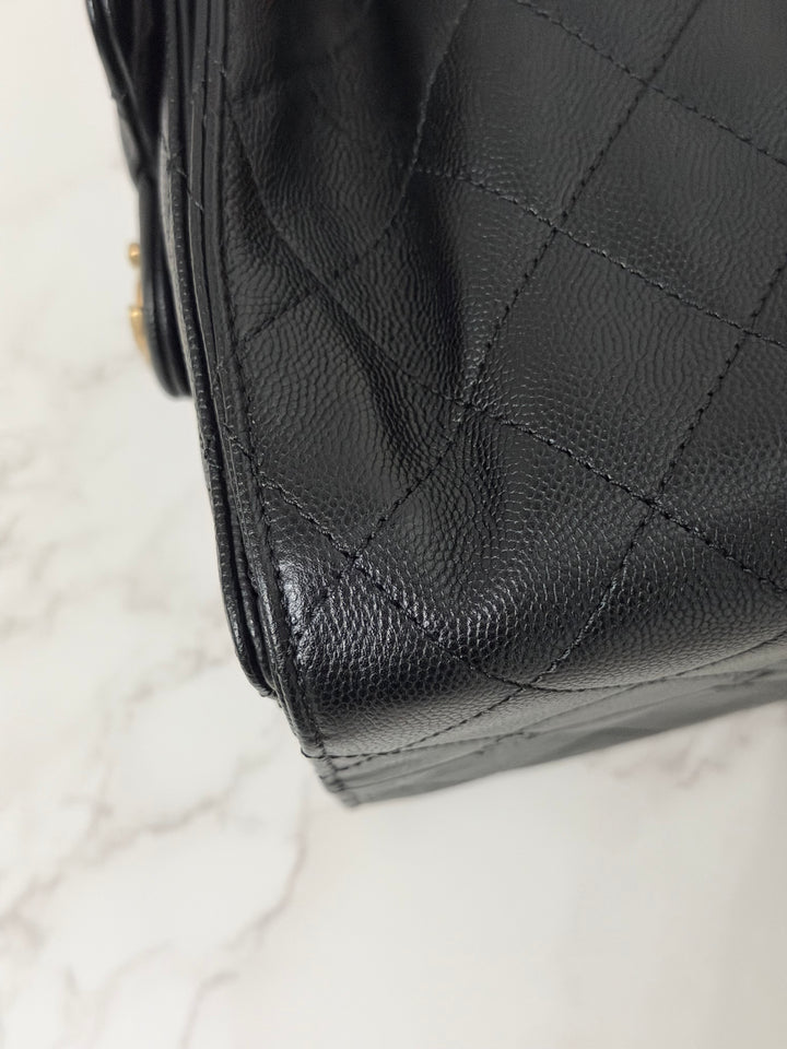 CHANEL 26C 2025/2026 Black Caviar Aged GHW 25 Hobo Bag size Small