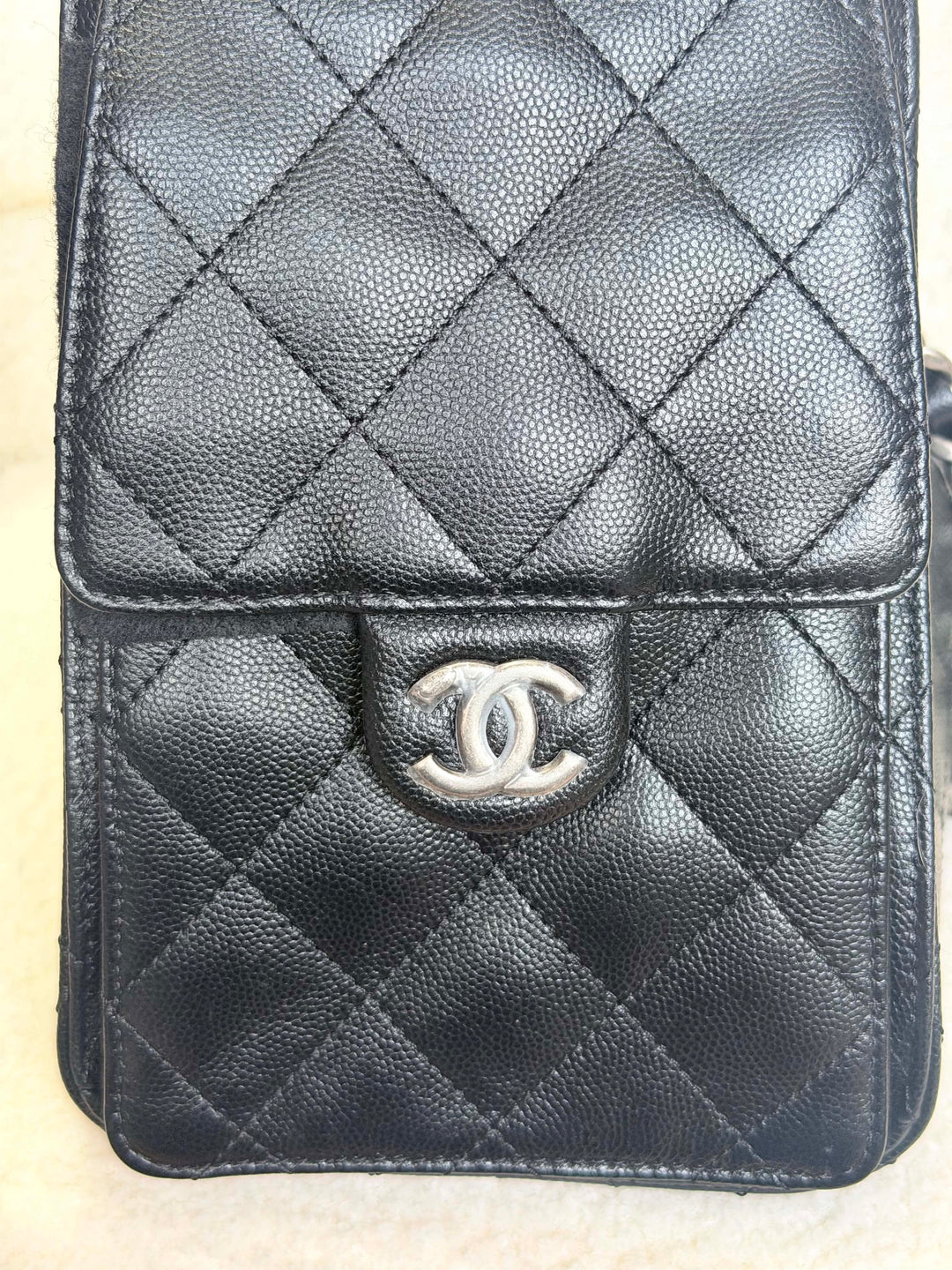 CHANEL Black Caviar Ruthenium Hardware 25 Hobo Bag size SMALL