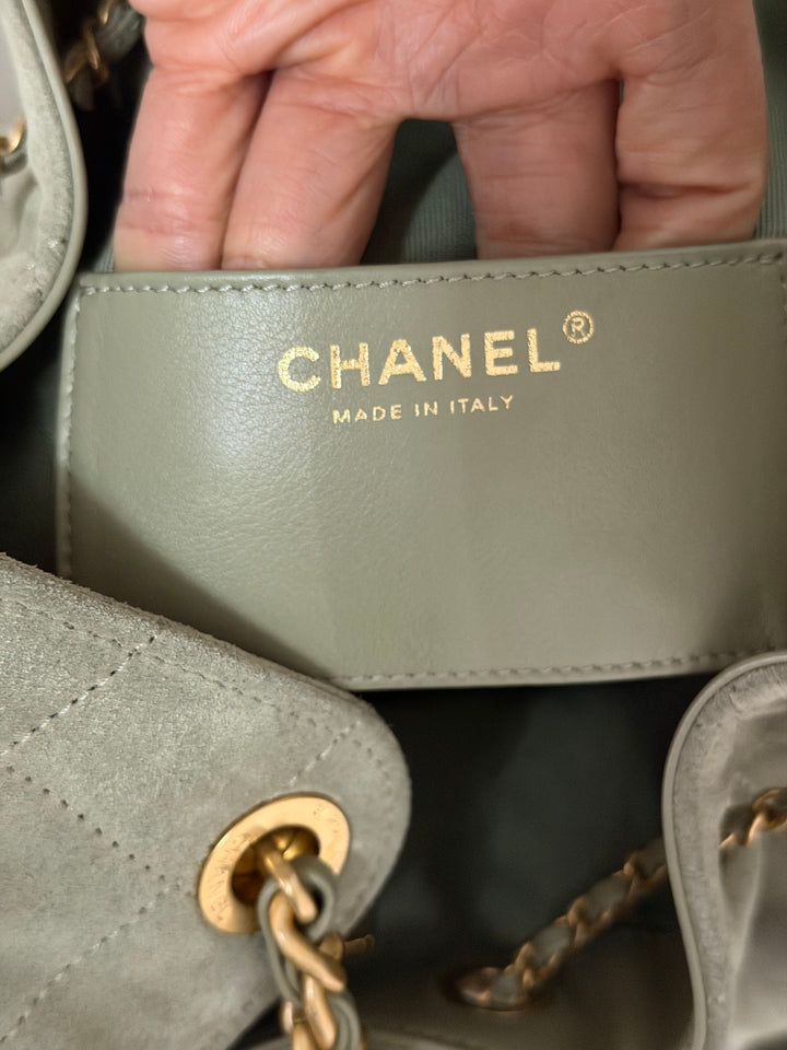 CHANEL 25C 2025 Khaki Suede Aged GHW 25 Hobo Bag size Medium