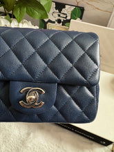 Load image into Gallery viewer, Chanel series 24 (2017) Navy Blue Caviar SHW Square Mini Flap Bag
