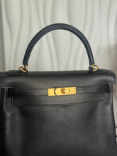 Load image into Gallery viewer, Hermes Noir/Black Epsom Leather GHW Kelly 28 stamp N 2010
