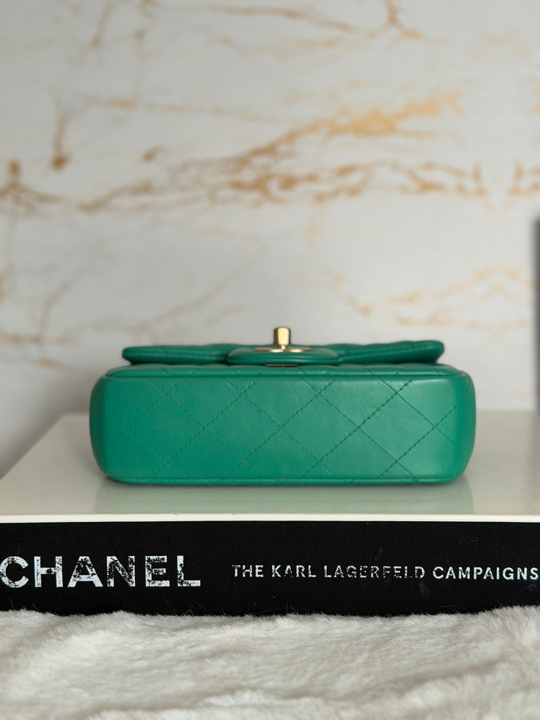 CHANEL series 21 Green Lambskin Brushed GHW Extra Mini Flap Bag 7.5 inches (discontinued line)