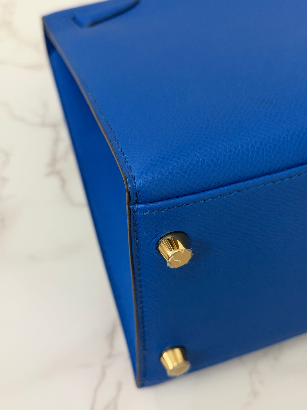 Hermes Blue Hydra Epsom Sellier Kelly 28 GHW Stamp C 2018