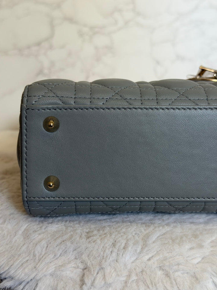 DIOR Lady Dior Grey Lambskin ABCDior size Small 2022 LGHW