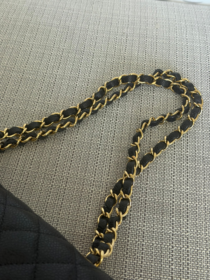 CHANEL Black Caviar GHW SMALL Timeless Classic Double Flap Bag 2022