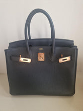 Load image into Gallery viewer, HERMES Noir/Black Togo Leather RGHW Birkin 30 Stamp D 2019
