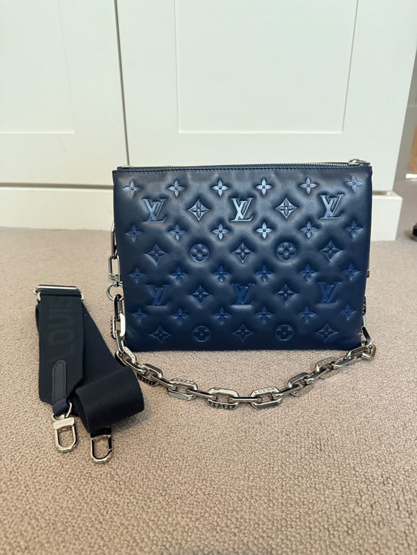 LOUIS VUITTON LV Coussin PM Navy Leather SHW