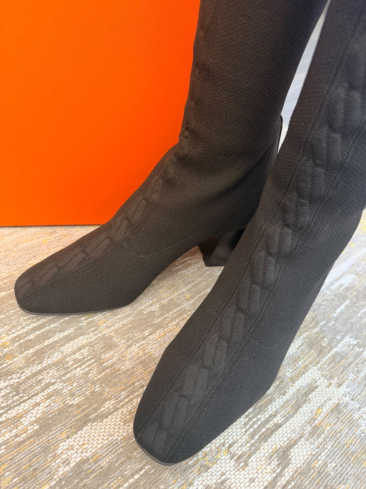 HERMÈS Fontaine 60 Boots size EU 40 UK 7 Black