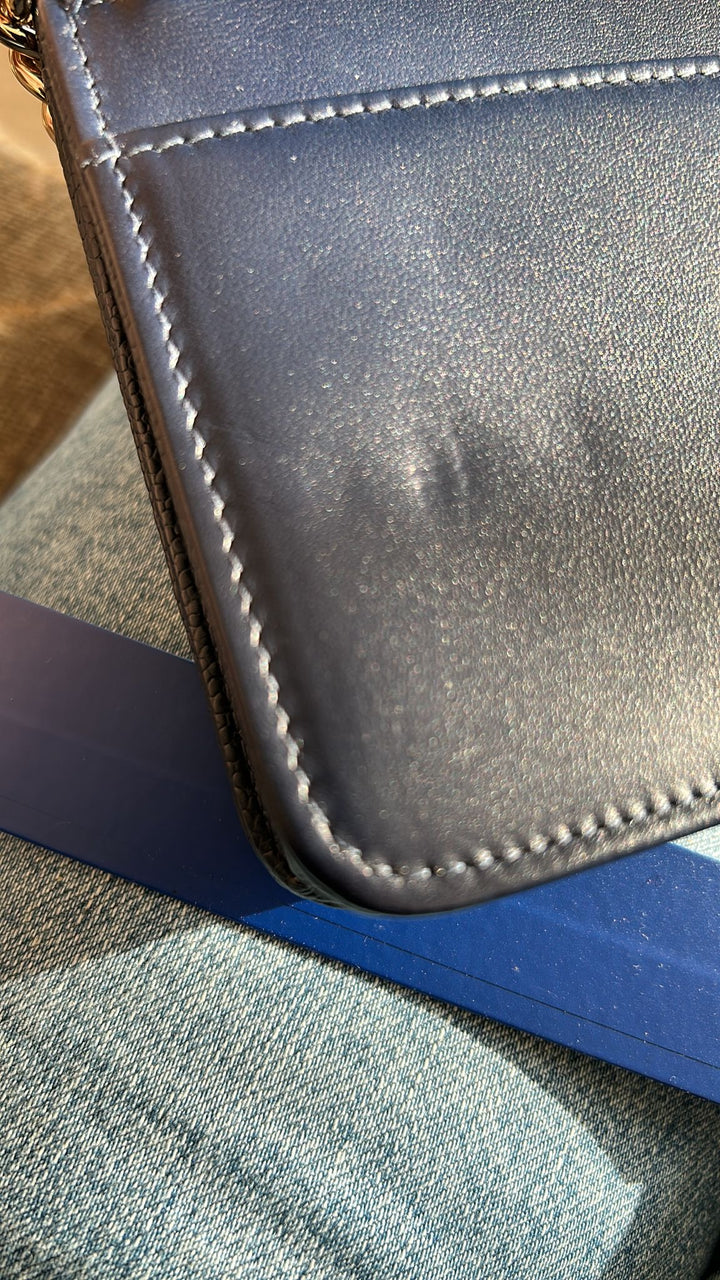 CHANEL series 28 Navy caviar LGHW Boy Wallet On Chain (WOC)