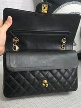 Load image into Gallery viewer, Chanel series 19 2014 Black Caviar GHW Medium ML Timeless Classic Double Flap Bag
