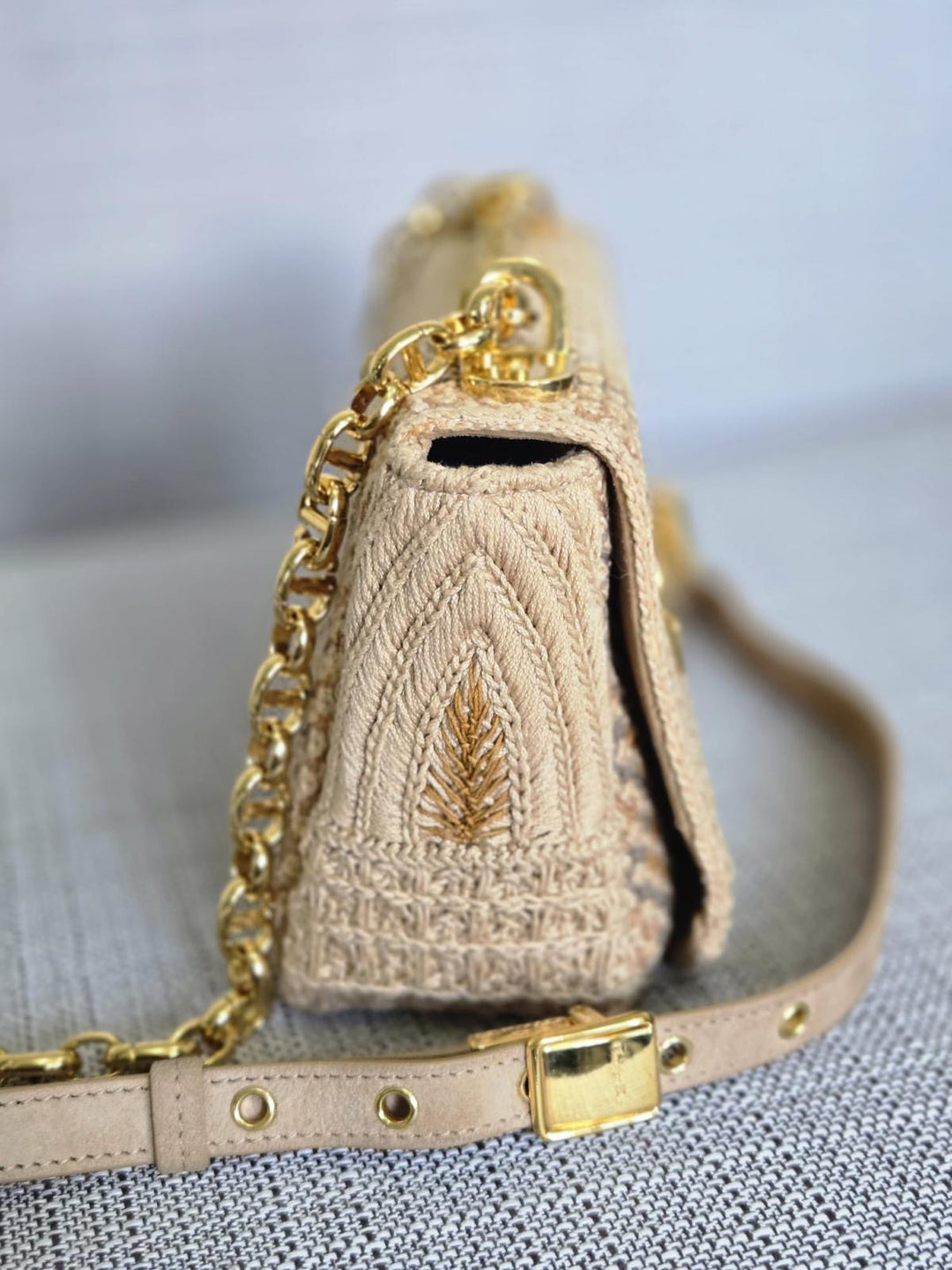 DIOR Cannage Woven Raffia and Suede in Beige GHW size SMALL