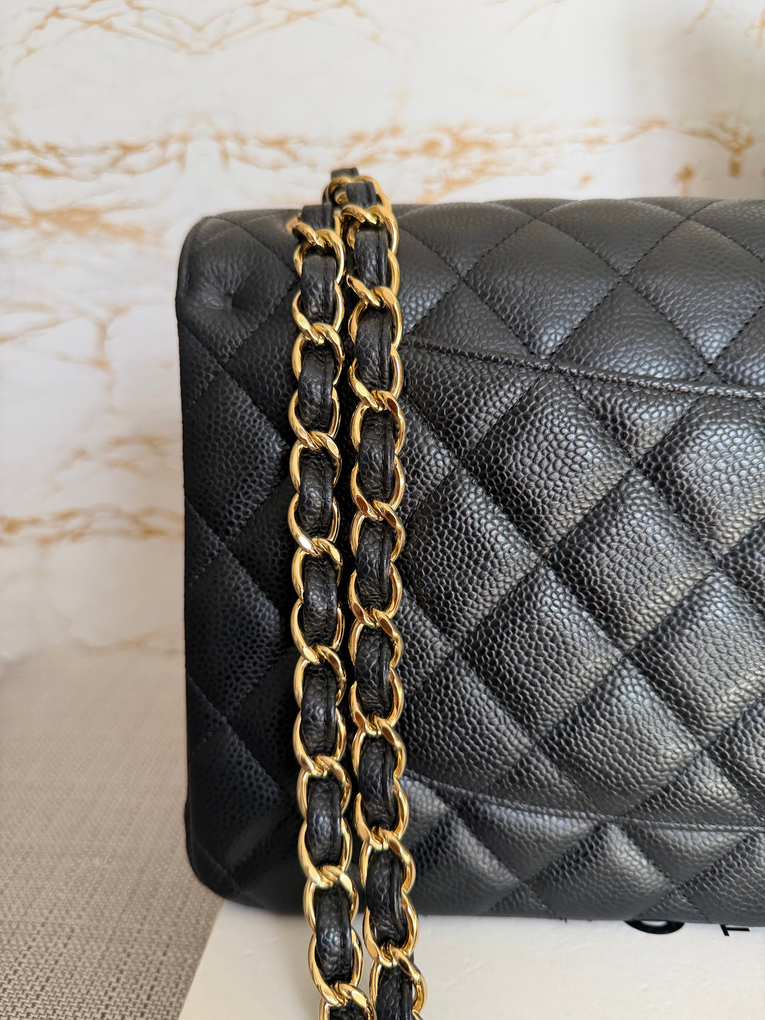 CHANEL series 15 Black Caviar GHW Jumbo Timeless Classic Double Flap Bag 2011