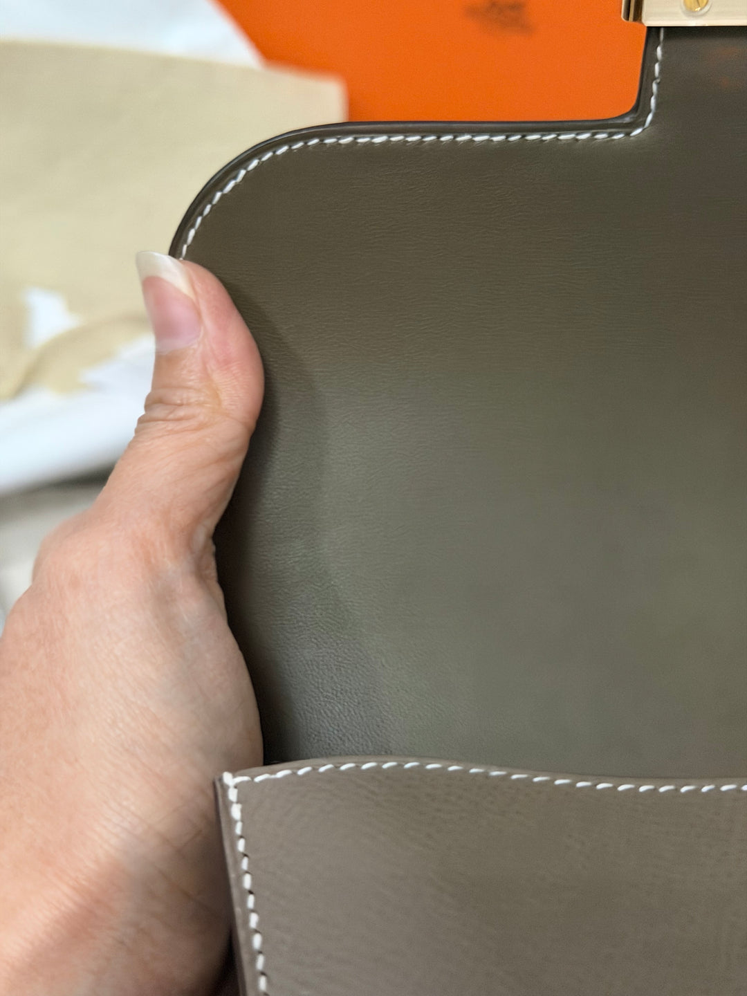 Hermes Constance 18 Etoupe Epsom Leather GHW Flap Bag Stamp D 2019