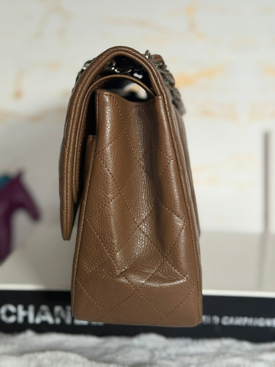 CHANEL series 15 Brown Caviar SHW Jumbo Classic Double Flap Bag 2011