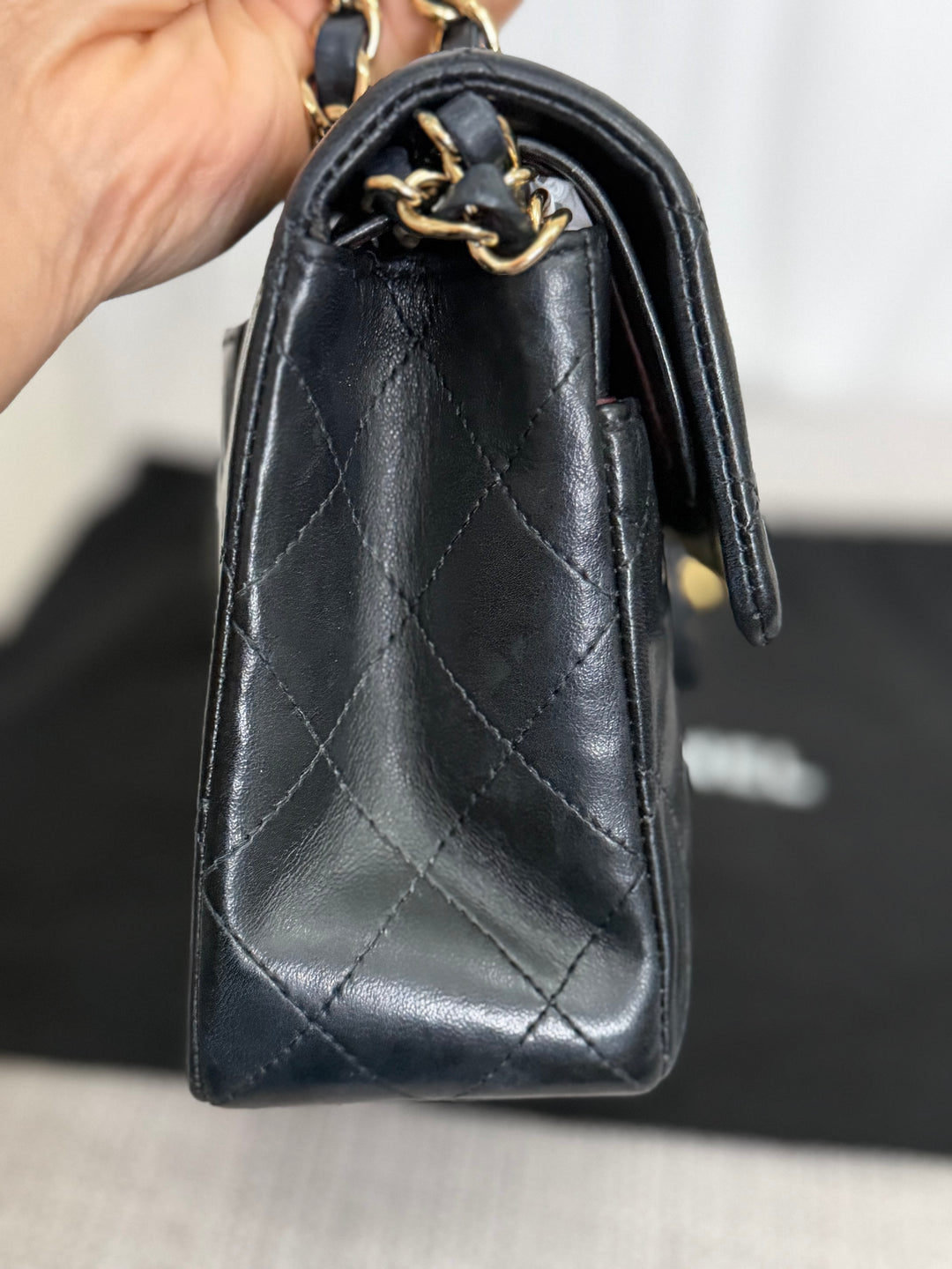 CHANEL series 11 Black Lambskin 24K GHW Vintage Small classic double flap bag 2007/2008