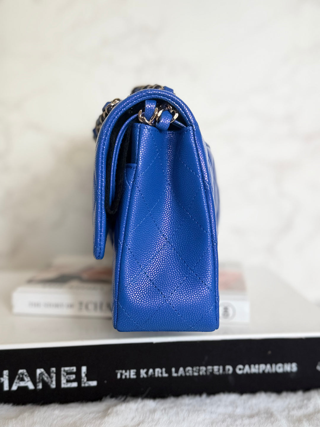 Chanel 21S series 31 Iridescent Electric Cobalt Blue Caviar LGHW Medium M/L timeless Classic double flap bag 2021