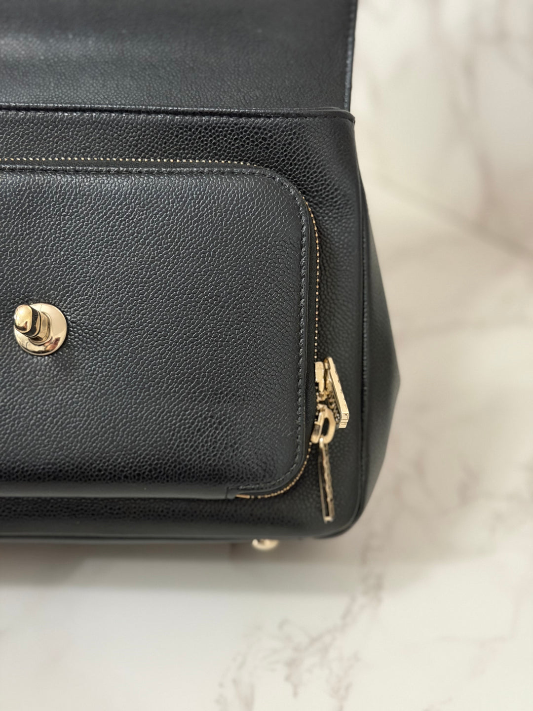 CHANEL Black Caviar LGHW Medium Business Affinity Flap Bag Microchipped