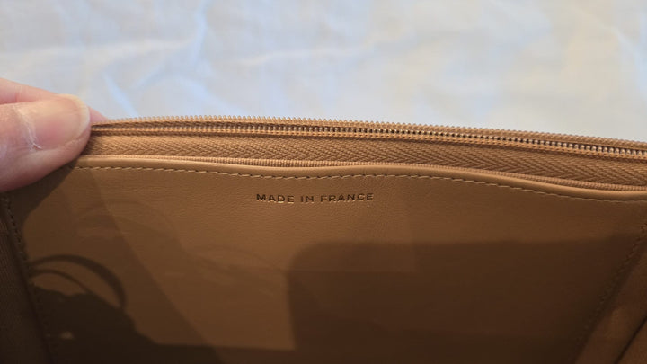 CHANEL 23P Caramel Dark Beige Caviar LGHW Classic Wallet On Chain (WOC)