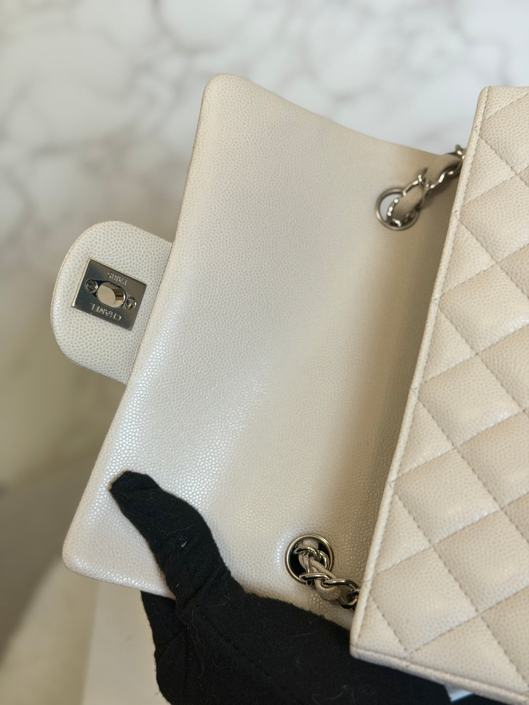 CHANEL 18B series 26 Ivory Caviar SHW Mini Rectangular Flap Bag 2018