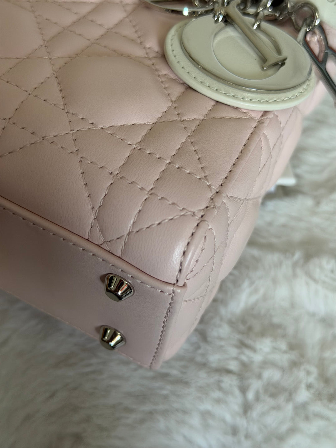 DIOR Mini Lady Dior Two Tone Latte and Rose Tendre SHW 2025