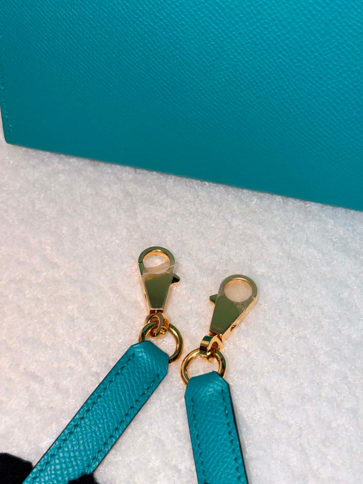 HERMÈS Kelly 28 Epsom Leather Sellier Special Order Bleu Paon GHW Stamp D 2019